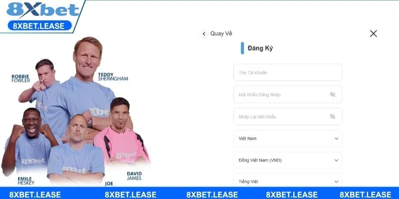 Đăng ký 8XBET đơn giản chỉ với 3 bước