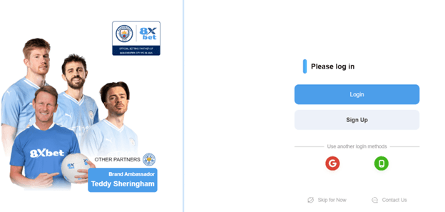 Đăng nhập tài khoản 8xbet để truy cập hệ thống người dùng
